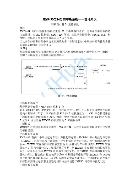 ARM9(S3C2440)之一中断系统理论知识