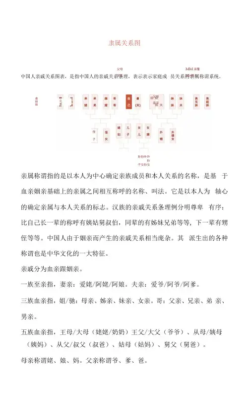 家庭亲属关系表