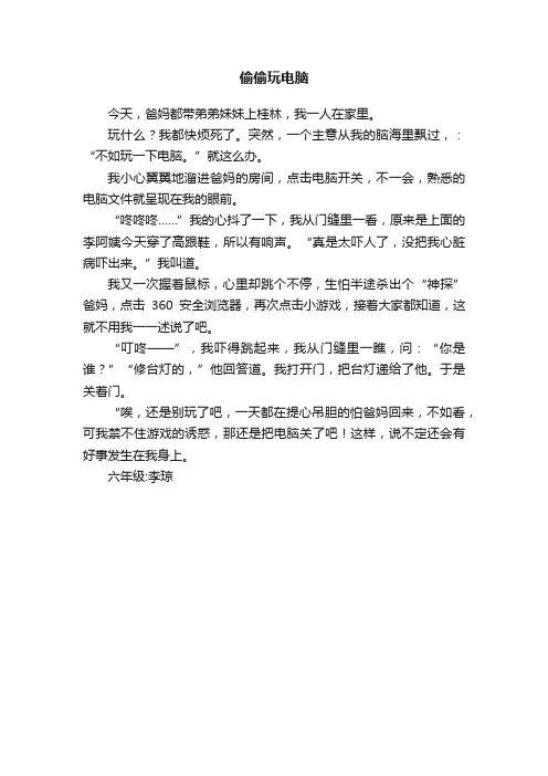 偷偷玩电脑