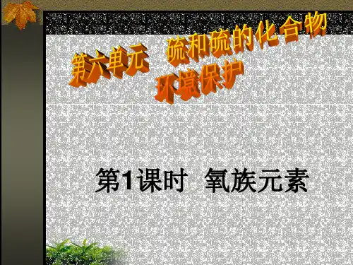 《第六单元第1课时氧族元素》PPT 人教课标版