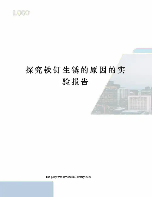 探究铁钉生锈的原因的实验报告