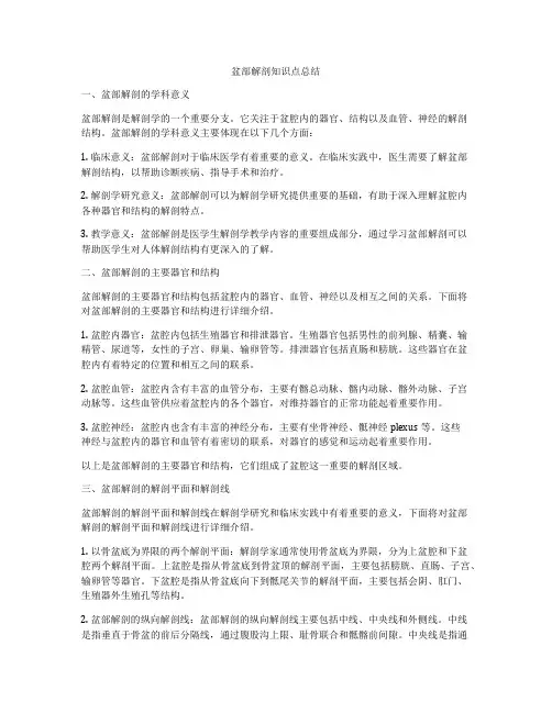 盆部解剖知识点总结