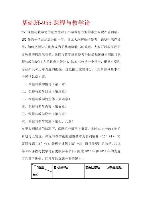955课程与教学论考研资料
