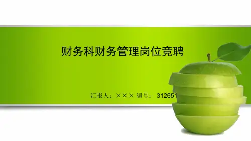 最新财务科财务管理岗位竞聘演讲稿PPT模板
