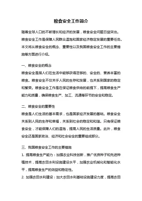 粮食安全工作简介