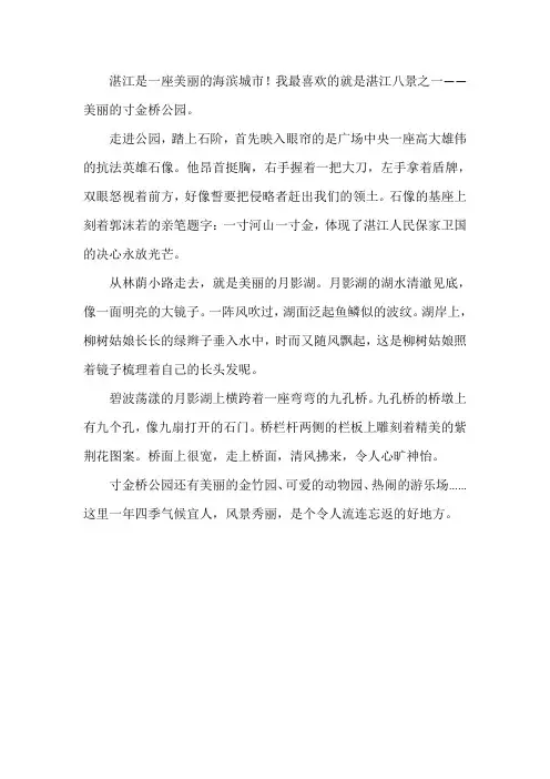 游寸金公园作文450字