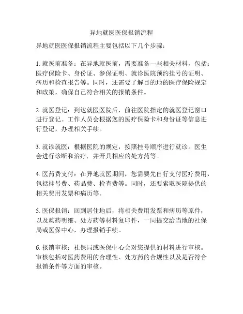 异地就医医保报销流程