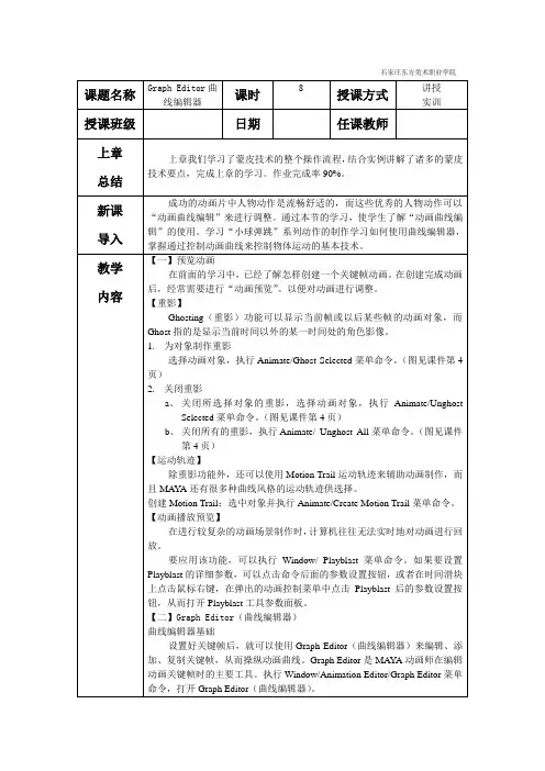 Graph Editor曲线编辑器