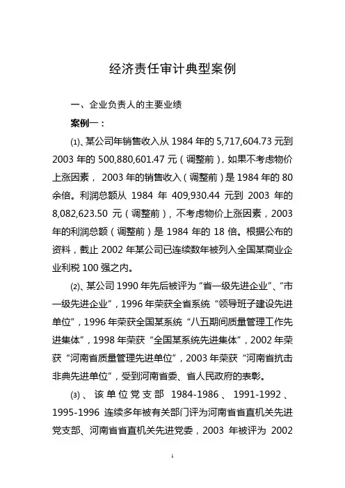 经济责任审计案例