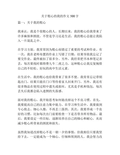 关于粗心的我的作文500字