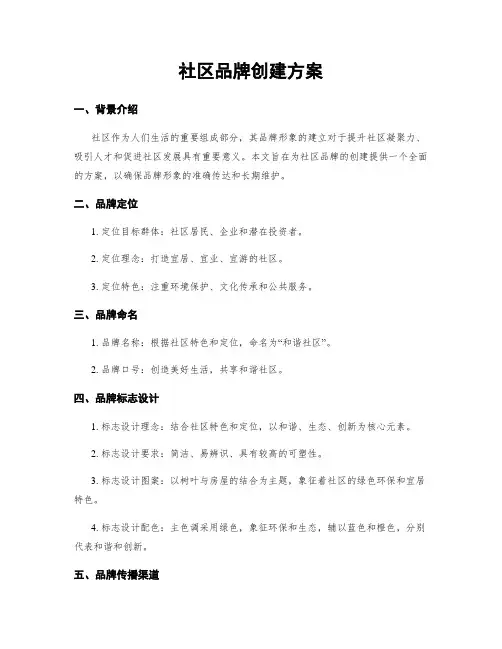 社区品牌创建方案