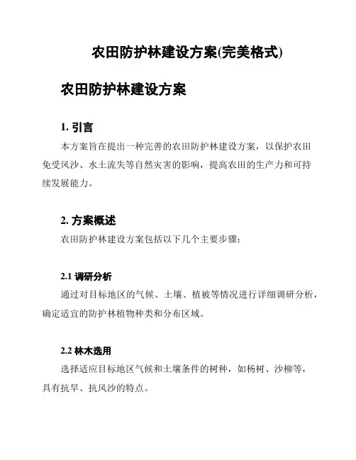 农田防护林建设方案(完美格式)