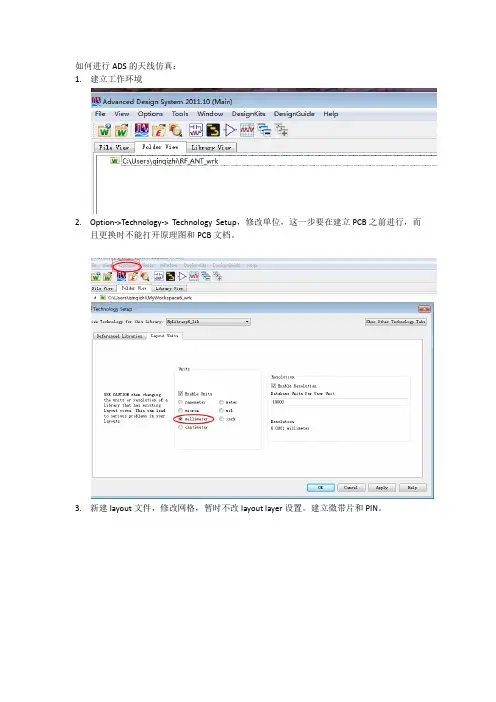 ADS仿真天线详细过程