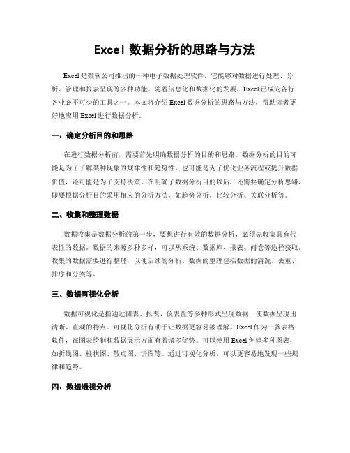 Excel数据分析的思路与方法