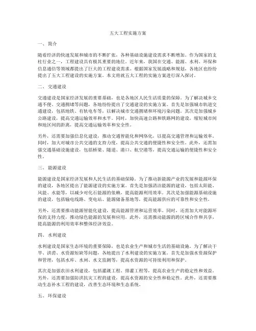 五大工程实施方案