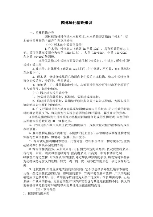 园林绿化基础知识