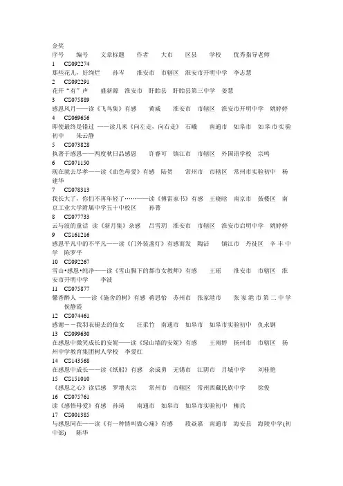 金奖作品