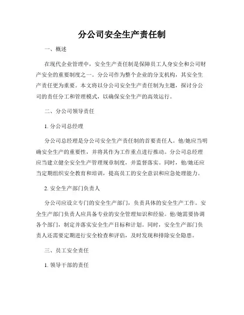 分公司安全生产责任制