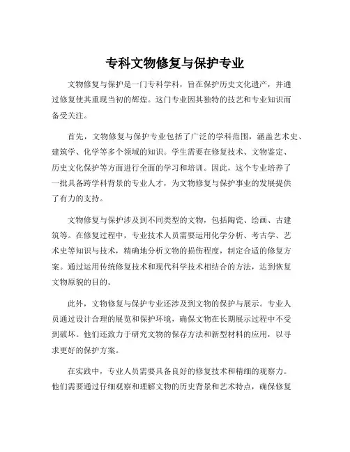 专科文物修复与保护专业