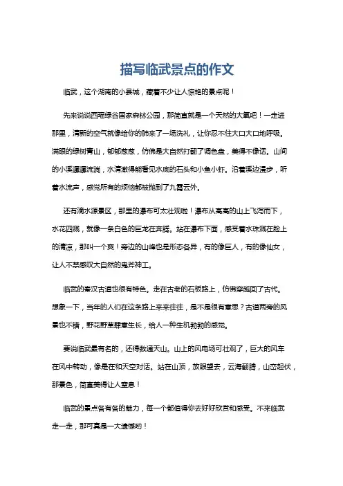 描写临武景点的作文