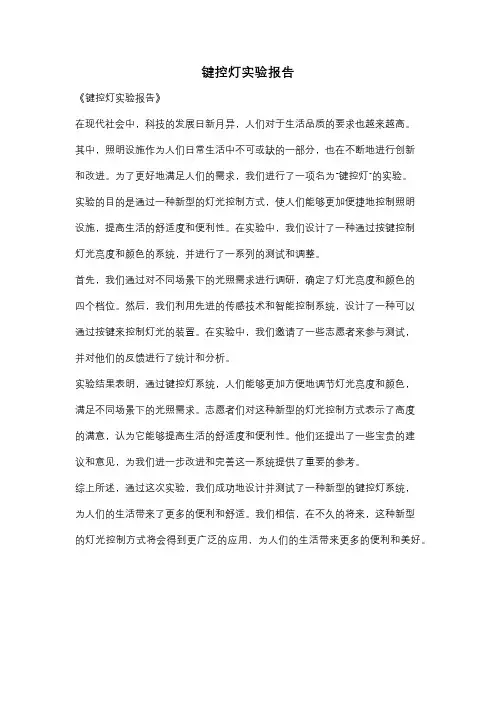 键控灯实验报告