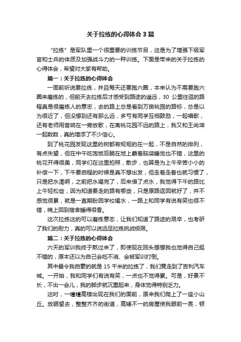 关于拉练的心得体会3篇