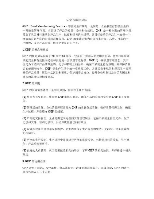 GMP知识点总结