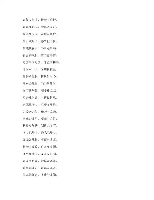 社会学生社会实践打油诗
