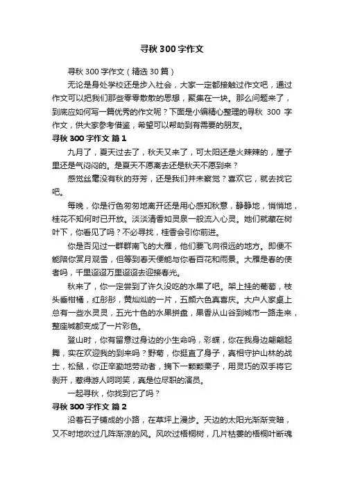 寻秋300字作文