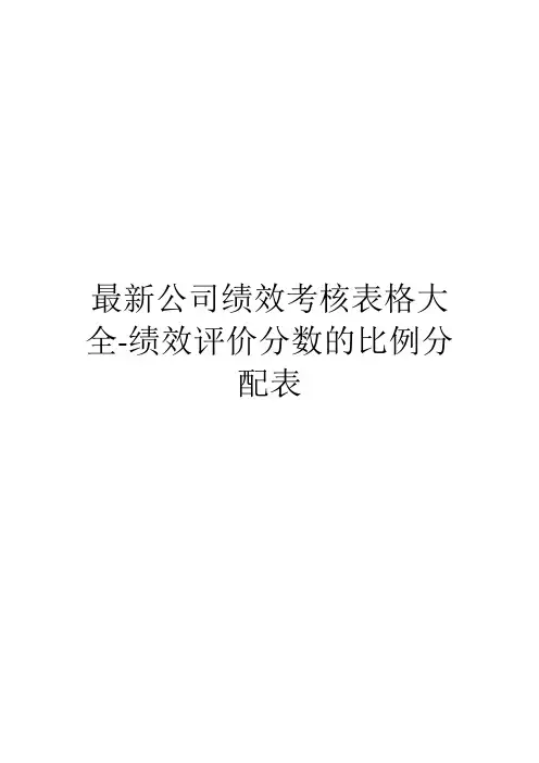 最新公司绩效考核表格大全-绩效评价分数的比例分配表