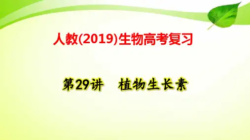 人教(2019)生物高考复习：第29讲 植物生长素