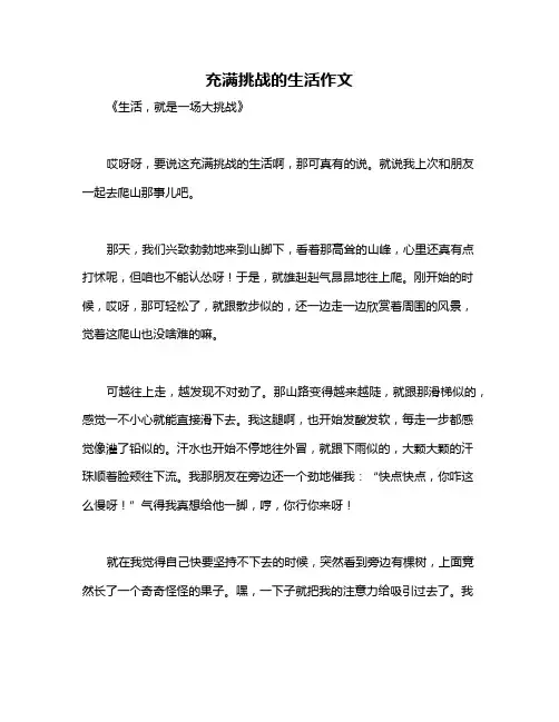 充满挑战的生活作文