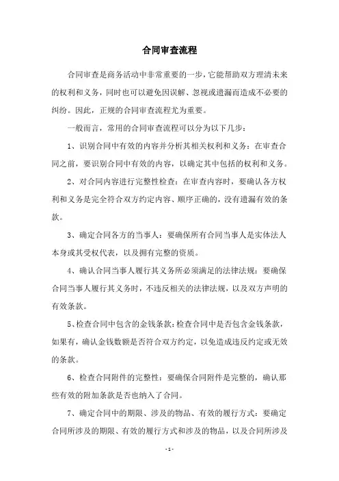 合同审查流程