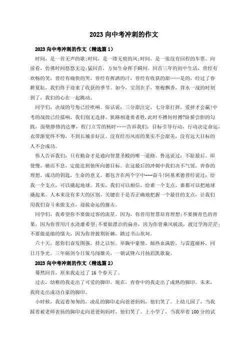 2023向中考冲刺的作文