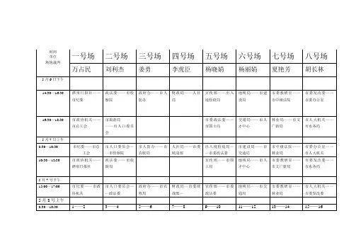 乒乓球比赛小组赛对阵表