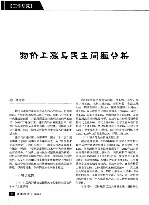 物价上涨与民生问题分析