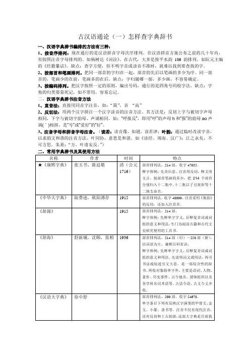 古代汉语通论知识整理