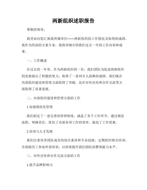 两新组织述职报告