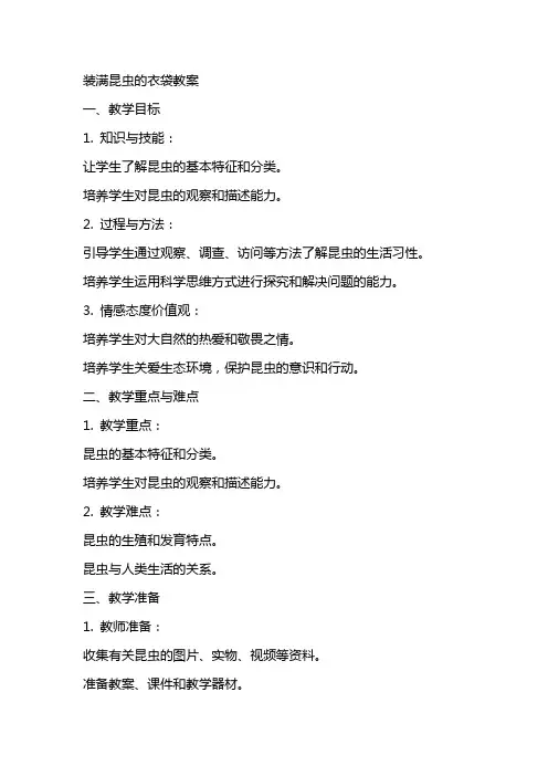 装满昆虫的衣袋教案