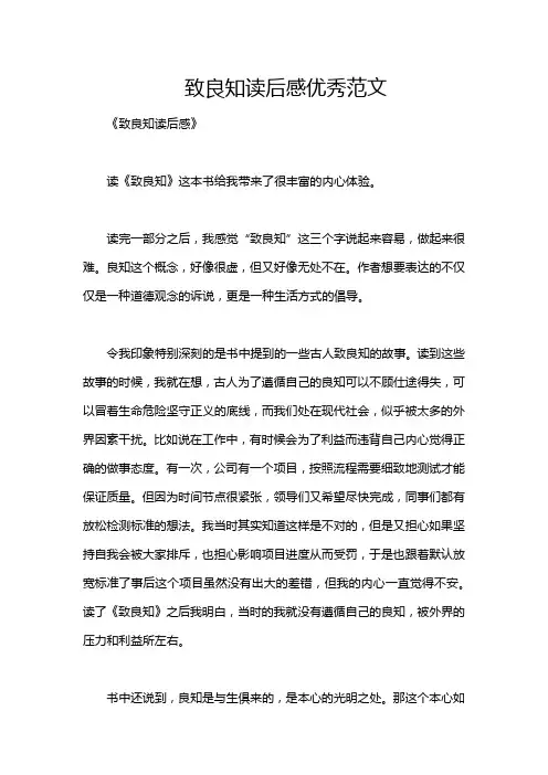 致良知读后感优秀范文