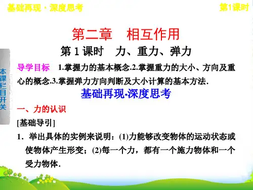 【步步高】高考物理大一轮复习 第二章 1课时 力 重力 弹力课件