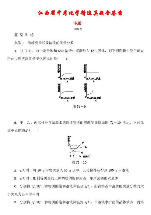 江西省2021年中考化学考前精选专题《图像题》(含答案)