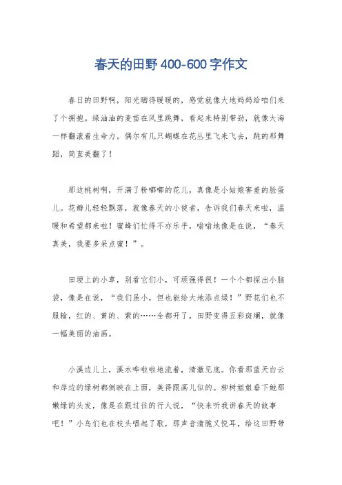 春天的田野400-600字作文