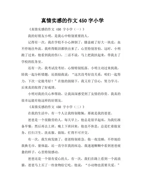 真情实感的作文450字小学