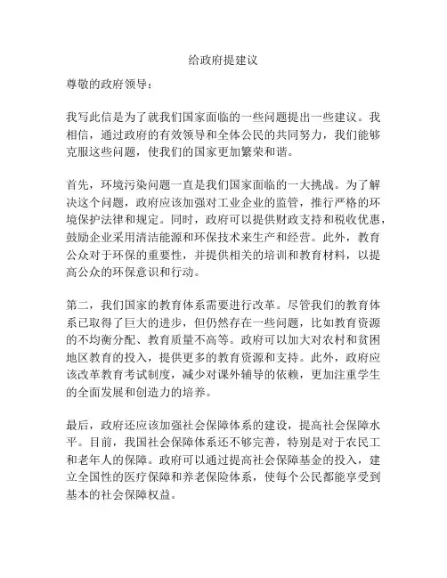 给政府提建议