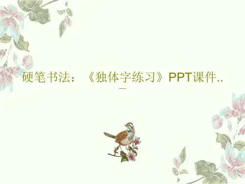 硬笔书法：《独体字练习》PPT课件..共23页文档