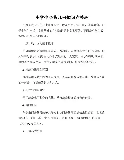 小学生必背几何知识点梳理