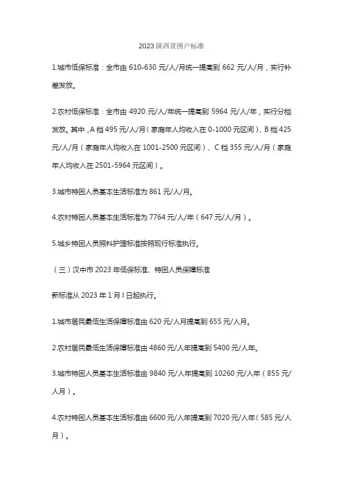 2023陕西贫困户标准
