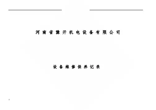 特种设备日常维护保养记录表