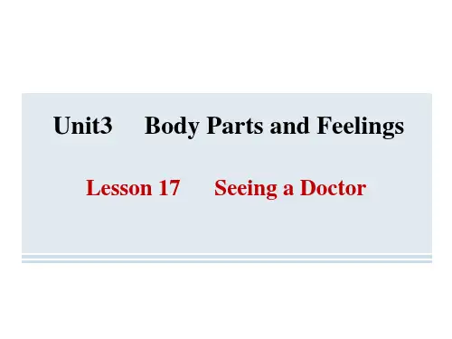 冀教版七年级上册英语 Unit 3 Lesson 17 Seeing a Doctor